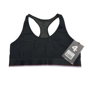 Fourlaps Circuit Sports Bra Black NWT Womens Large Racerback Mesh Back Athletic